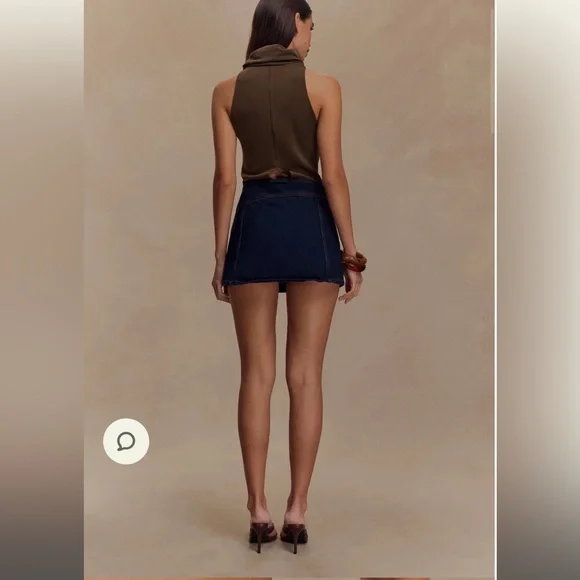 Meshki Denim Micro Mini Skort - Picture 2 of 8